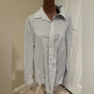 Rye Men's White and Gray Striped Button Down Shirt